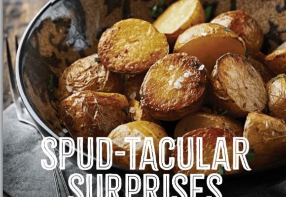 February magazine cover shows some roast potatoes in a bowl